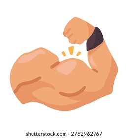 Muscular Arm Flexing with Pride, Symbolizing Strength and Fitness Achievements in Bodybuilding