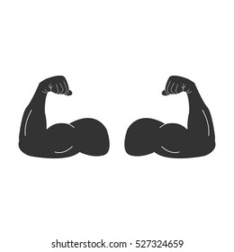 Muscular arm icon flat. Illustration isolated vector sign symbol