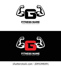 Muscular Arm Letter G Logo Design Letter 