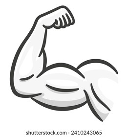 muscular arm on white background