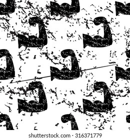 Muscular arm pattern, grunge, black image on white background
