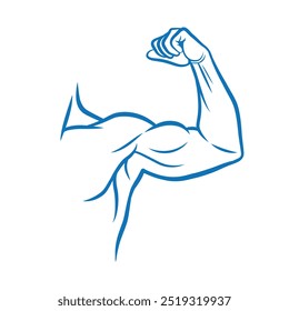 Vector de brazo muscular, Vector de bíceps, icono de brazo, logotipo de fitness, Vector de arte de línea de brazo muscular.