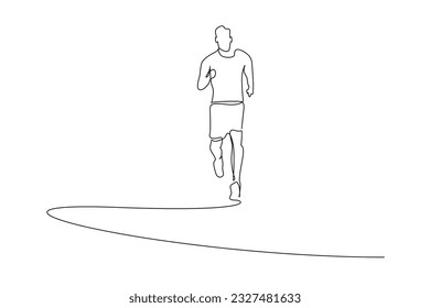 muscular athlete man walking outside running lifestyle active activity line art