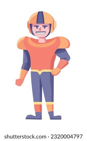 Muscular athlete in uniform playing sports icon isolated