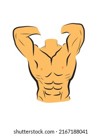 Muscular Body Young Man Vector Isolated Stock Vector (Royalty Free ...