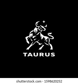 Muscular Bull or taurus with horns. Vector illustration