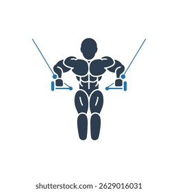 Ícone De Máquina De Cabo Muscular Isolado No Fundo Branco