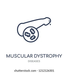 Muscular dystrophy icon. Muscular dystrophy linear symbol design from Diseases collection. Simple outline element vector illustration on white background.