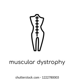 Muscular dystrophy icon. Trendy modern flat linear vector Muscular dystrophy icon on white background from thin line Diseases collection, editable outline stroke vector illustration