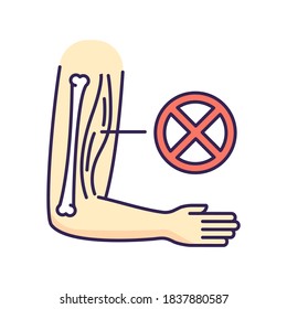 Muscular Dystrophy RGB Color Icon. Chronic Genetic Disorder. Tissue Damage In Human Arm. Patient With Medical Diagnosis. Health Care Problem. Weakness In Hand. Isolated Vector Illustration