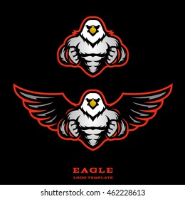 Muscular eagle logo template.