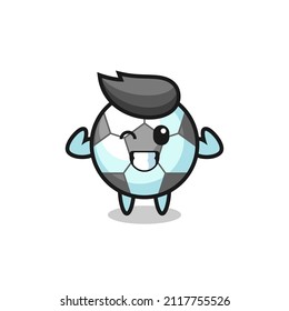 the muscular football character is posing showing his muscles , cute style design for t shirt, sticker, logo element