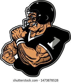 muscular football team player mascot for school, college or league