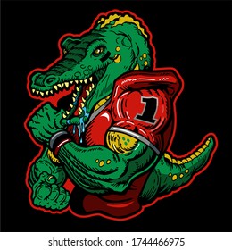 Muscular Gator Football Team Mascot For School, College Or League