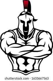 The Muscular Gladitor/Warrior Crosses His Arms Vector Design