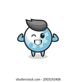 the muscular golf character is posing showing his muscles , cute style design for t shirt, sticker, logo element