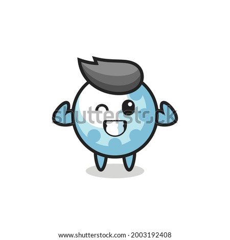 the muscular golf character is posing showing his muscles , cute style design for t shirt, sticker, logo element