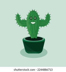 a muscular green cactus character