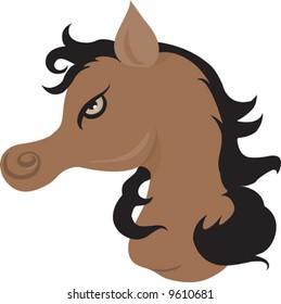  muscular horse with black hair in light back ground	