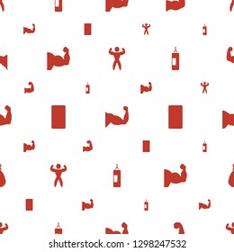 muscular icons pattern seamless white background. Included editable filled bodybuilder, muscle, muscular arm, muscle arm, muscular arm on phone icons. icons for web and mobile.