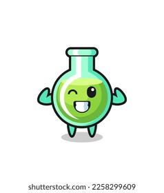 the muscular lab beakers character is posing showing his muscles , cute style design for t shirt, sticker, logo element