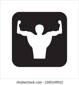 Muscular logo simple design illustration template web