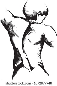 muscular man back image. logo, banner