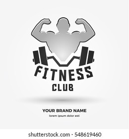 Muscular Man Barbell Logo Icon Stock Vector (Royalty Free) 548514037 ...
