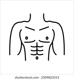 homem muscular ícone corpo vetor ilustração