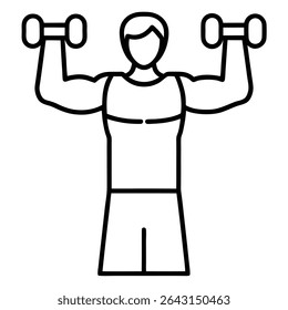 Muscular man lifting dumbbells, isolated on white background