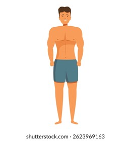 Muscular man showing his perfect abs, promoting a healthy lifestyle and fitness motivation