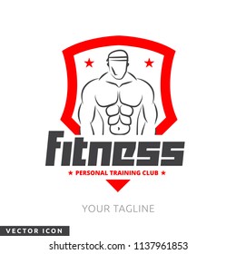 Muscular man silhouette Logo/Icon