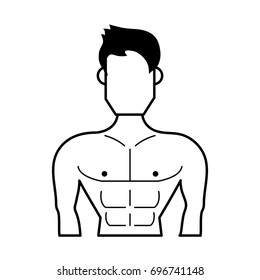 Muscular Man Torso Avatar Fitness Icon Stock Vector (Royalty Free ...