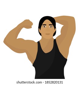 Muscular man. Vector image, eps 10
