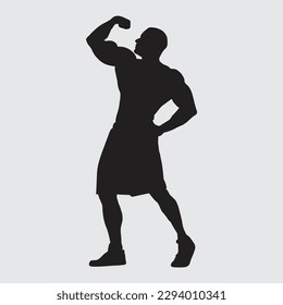 Muscular Men Flexing Muscles. Shoot on White background