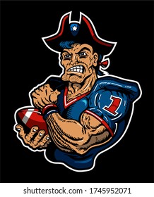 muscular patriots football player mascot for school, college or league