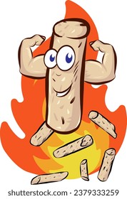 muscular pellet on flame background