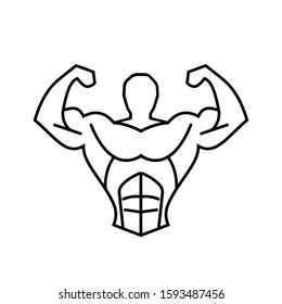 muscular silhouette man fitness symbol