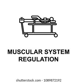 muscular system regulation icon. Element of treatment with name for mobile concept and web apps. Thin line muscular system regulation icon can be used for web and mobile on white background