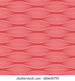 Muscular tissue seamless pattern. Stock vector illustration of muscle cells in rows. Medicine and biology collection