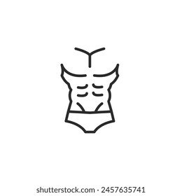 Muscular torso icon. Simple vector illustration ideal for fitness apps, gym advertisements, and health-related guides, representing a strong and fit male physique