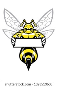 muscular wasp hornet holding the banner