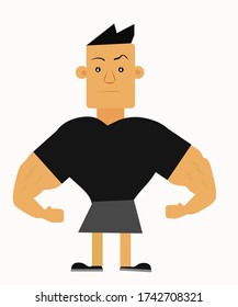  muscular young man vector illustration. eps10