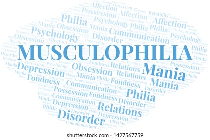 Musculophilia word cloud. Type of Philia.
