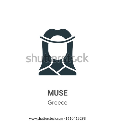 Muse glyph icon vector on white background. Flat vector muse icon symbol sign from modern greece collection for mobile concept and web apps design.
