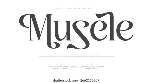 Musele Creative font. Modern abstract digital tech font. Logo creative font, type, technology, movie, digital, music, movie. Fonts and illustration in vector format.