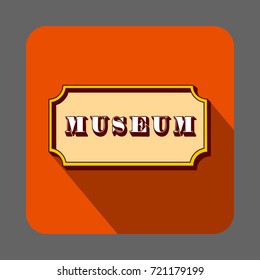 Musem emblem concept background. Cartoon illustration of musem emblem vector concept background for web design