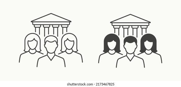 Museum administrator icon. Vector illustration isolated on white.