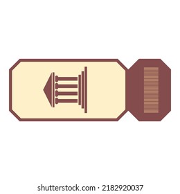 Museum admit ticket icon cartoon vector. Cinema pass. Admission design