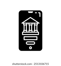 Icono de glifo del App del museo, Ilustración vectorial